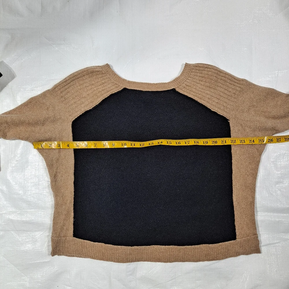 Free People Black And Brown Colorblock Sweater
